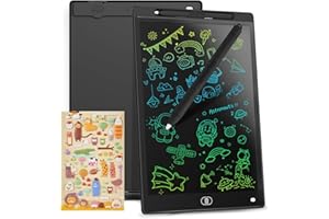 Genialba LCD-Schreibtablett mit 21,6 cm (8,5 Zoll), buntes Zeichenbrett für 2–7 Jahre alte Jungen und Mädchen, Lernspielzeug, Geschenke für Geburtstag und Weihnachten, Schwarz