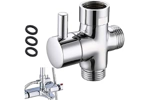 ieron 3-vägs duscharm avledarventil, universell T-adapter mässing splitter G1/2 tum, ersättningsdel för handduschhuvud/fast sprayhuvud, krom