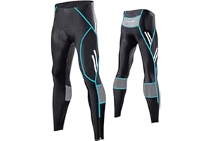 ‎MEETWEE MEETWEE Herren Radlerhose Lange Fahrradhose, Kompression Radhose Leggings Radsport Hose für Männer Elastische Atmungsaktive 3D Schwamm Sitzpolster