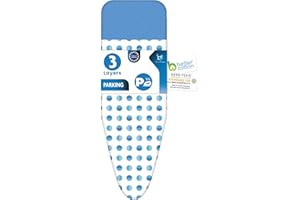 LaundrySpecialist Housse pour table à repasser avec zone de stationnement résistante à la chaleur pour votre fer à repasser - max 10 min.250 degrés Celsius - Taille L/XL pour 52x140 cm - 3 couches
