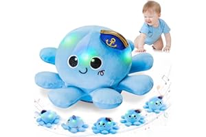 FancyWhoop Baby Musical Light Crawling Toys - Light up Dancing Spinning Walking Soft Octopus Toy for Boys Girls Kids, Sensory Interactive Baby Gifts for Toddlers