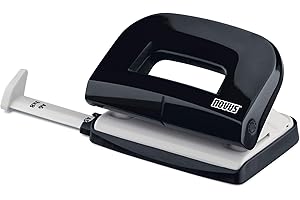 ‎NOVUS Novus E 210 Locher (10 Blatt Lochleistung, mit Anschlagschiene, für Haushalt und Heimbüro) schwarz glänzend