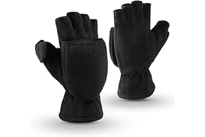‎OZERO OZERO Fingerlose Handschuhe Herren Damen – Warme Halbfinger Handschuhe Winter, Touchscreen & rutschfest – Bequeme Fingerless Gloves für Arbeit, Fahrrad & Outdoor