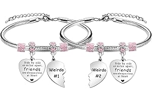 BIFRIEND Best Friends Gift For Women,Reminder Friendship Silver Pendant Bracelet Adjustable Jewellery For BFF Bestie Sisters Colleague Birthday Christmas Graduation Memorable Bracelet Gift