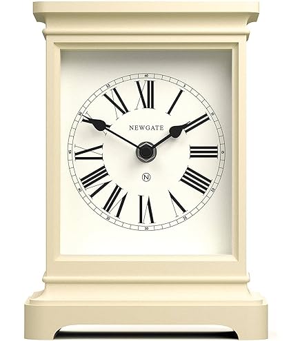 Horloge De Cheminée Kensington Jones Clocks - Design Classique Avec Sommet En Arc, Grise, Mécanisme Quartz, Pour Bureau Ou étagère