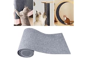 HEFLASHOR Self-Adhesive Cat Scratching Mat DIY Climbing Cat Scratcher Mat Trimmable Cat Scratching Pad Rug Wall Corner Scratch Pad Anti Scratch Furniture Protector,Light gray,M: 30×100cm