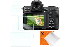 K&F CONCEPT Folia ochronna na wyświetlacz z górną folią ochronną do Nikon Z9 Z8, twardość 9H odporna na zarysowania szkło bez pęcherzyków powietrza - 3 sztuki