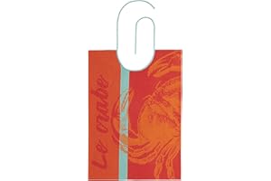 COUCKE Bavoir en Jacquard Pur Coton, Crabe, Orange