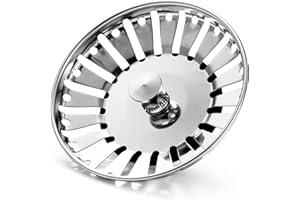 AOOTUERL Universal Abflussstopfen 84mm - Siebkörbchen Abflussstopfen Edelstahl - Waschbecken sieb und Siebkörbchen spüle, für Sieb Stöpsel Abfluss Küche Spüle Abflussstopfen Küchenspüle