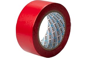 Shadow Foam PVC Floor Marking Tape | Premium Vinyl Safety Marking Tape| For Warehouses, Industry, Shops | 33M Single Roll (Red, Single 50mm)