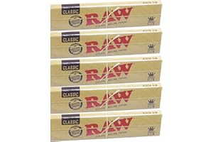 5 Pack of Raw Paper RAW King Size Slim Rolling Papers = 160 Papers ITK_Trade(1)