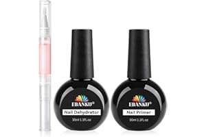 EBANKU 30ml Nail Prep Dehydrator and Primer, Nail Prep Dehydrator for Acrylic and Gel Nail Polish, No lift Primer for UV Gel Professional Bonding Nail Supplies Nail Accessories