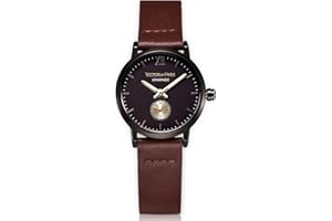 VICTORIA HYDE Rétro Élégant Femme Montres Quartz Japonais Cuir Véritable Montre-Bracelet