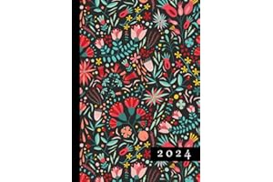 2024: A5 Kalender Planer | 1 Woche auf 2 Seiten | Jan - Dez Wochenplaner | Kalenderbuch Terminkalender Organizer Wochenkalender Terminplaner Buchkalender Jahresplaner Taschenkalender | Floral Muster