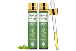 Hyppry 2 x 10ml Peppermint Essential Oil Therapeutic Grade, 100% Pure Natural Peppermint Oil for Aromatherapy, Diffuser, Hair Care, Soaps & Candles Making