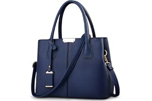 DORRISO Sac à Main Femmes Mode Sac Bandoulière Sac Cuir PU Sac Bandoulière Léger Voyage Travailler Décontracté Quotidien Portable Grande Capacité Sac à Main Bleu