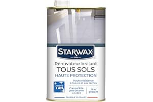 STARWAX Rénovateur Brillant Protecteur pour Sols Intérieurs - 1L - Idéal pour Protéger et Faire Briller Tous les Sols - Redonne un Grand Brillant Permanent - Non Glissant
