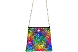 Balinco Regenbogen Tasche mit Wendepailletten – Bunte Glitzertasche als Kostüm-Accessoire für Kinder & Erwachsene | Stylische Schultertasche für Karneval, Fasching, Festival & Mottoparty