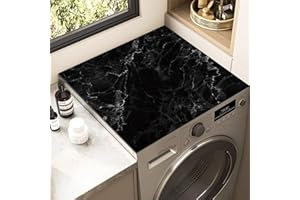Hearda Waschmaschinenauflage rutschfest, Saugfähig Waschmaschinen Auflage, Schnelltrocknend Einfacher Marmor Universal Waschmaschine Unterlage für Küche Kühlschrank (Schwarzer Marmor,60x60cm)