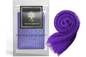 SARHAANA Sarhaana African Shower Net Djampe Exfoliating Bath Sponge Toilet Flower Glove XL Accessory for Women Men Children Body Scrub Net (PURPLE)