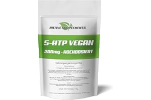 ‎NATIVE SUPPLEMENTS 5-HTP Tabletten | 250 Stück Hochdosiert | Premiumprodukt aus Griffonia | natürlicher Serotonin Booster | L-Tryptophan stärkste Qualität