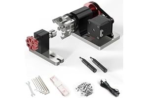 Twotrees Kit de módulo de torneado CNC para TTC450, TTC450 Pro, rodillo giratorio de eje Y con rotación de 360° para grabado láser de objetos cilíndricos, latas, eje giratorio