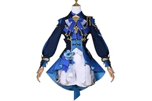Cos-Animefly Navia Cosplay Costume Genshin Impact Cosplay Fontaine Dress Full Set With Hat Women Girls Halloween Party