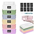Kiswleon 6PCS Collapsible Foldable Storage Box, 15*10*5.8CM Plastic Stackable Baskets, Small Storage Crate for Bathroom, Classroom