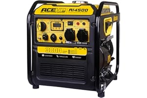 Aceup Energy 3800W Generatore di Corrente di Emergenza con Prese USB da 230V 5V 12V display intelligente parallelo 4 tempi