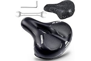 Bike Seat, YOUNGDO Bicycle Saddle Comfortable Soft Wide Road Bike Gel Saddles, Breathable Mountain Bike Seat, Suitable for MTB Mountain Bike, Folding Bike, Road Bike, Spinning Bike, Exercise Bikes