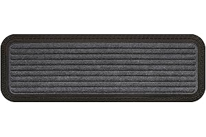 OLIVO TAPPETI OLIVO.Shop | Moquette SCALINO Zerbino in Gomma Antiscivolo per Scale con Inserto Super Assorbente, 25x75 cm 5 Colori (Grigio)