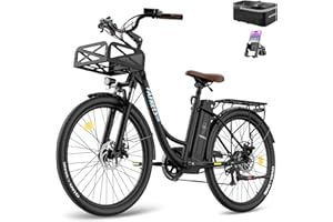 ‎FAFREES Fafrees F26 Lasting ebike 26 Zoll, E Bike Damen Herren 36V 20.3Ah Akku, Elektrofahrrad 250W 25km/h, City E-Bike Reichweite 80-200km, E Fahrrad Pedelec 7S, Fahrradlast 120Kg
