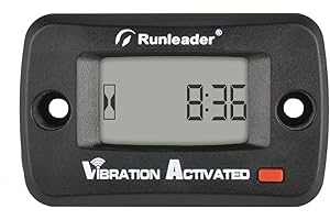 Runleader Contaore digitale wireless,vibrazione attivata,promemoria manutenzione,timer lavoro ripristinabile,spegnimento blocco utente,uso per generatore tosaerba ATV marino motore