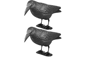 mgc24 Taubenschreck Rabe Lummy - Schwarze Vogelattrappe aus Kunststoff zur Abwehr von Tauben, Möwen, Kleinvögeln für Garten, Balkon, Terrasse - 2 Stück