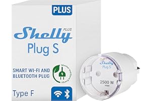 Shelly Plus Plug S - Intelligente Steckdose Funktioniert mit Alexa & Google Home, programmierbare Steckdose mit Sprachsteuerung, Bluetooth und Wi-Fi-Gerät zur Automatisierung von Geräten Strommessung