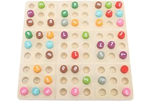 PUNELE Sudoku Gioco Colorato, Giochi Logica per Bambini 6+, Rompicapo Matematico a Doppia Faccia con due Modalità di Gioco, Gioco da Tavolo Sudoku in Legno