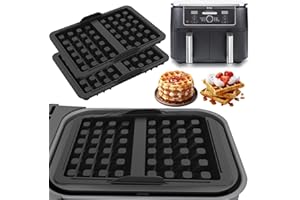 DREAKU 2 Stück ZauberFry Waffeleinsatz, Kompatibel Mit Ninja AF300EU, AF400EU, AF451EU, SL400EU und AF500DE Heissluftfritteuse, Belgische Waffeln, Waffel, Wiederverwendbar Ninja Heißluftfritteuse Zubehör