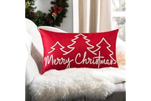 Ohok Cushion Covers 30x50cm Decorative Throw Pillow Covers Cushion Case for Sofa Couch Bed Living Room Indoor Outdoor Patio Garden Farmhouse Home Decor (Merry Christmas)