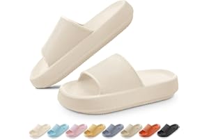 BHFRGAS Cloud Sliders Women Men，Cloud Slippers with Thick Outsole，Non-Slip Soft Summer Mens Womens Slippers Flip Flops，Shower Bathroom Slippers Pillow Slides for Beach,Pool and Outdoor