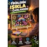 LED Işıklı Akrilik Yazı ve &Ccedil;izim Panosu, 7 Renk Kalemli Silinebilir Işıklı Yazı Tahtası, USB ile &Ccedil;alışan Tekrar Kullanılabili