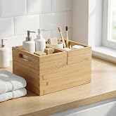 Deconox 3'l&uuml; Mod&uuml;ler Bambu Organizer Set - &Uuml;st &Uuml;ste Ge&ccedil;ebilen &Ccedil;ok Ama&ccedil;lı &Ccedil;ekmece İ&ccedil;i ve Masa&uuml;st&uuml; D&uuml;zenleyici Kutu - Banyo, Mu