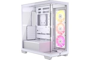 CORSAIR 3500X ARGB Środkowa-Wieża ATX Obudowa PC – Panoramiczne Szkło Hartowane – Kompatybilna z Płytą Główną z Odwróconym Połączeniem – 3x Wentylatory RS120 ARGB w Zestawie – Biały