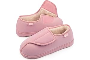 LongBay Women's Wide Fit Memory Foam Slippers Comfy Cozy Arthritis Edema Diabetic House Shoes