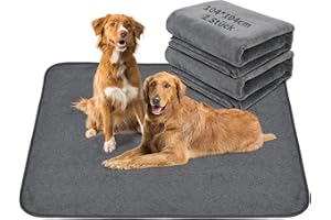 PICK FOR LIFE Lot de 2 tapis d'entraînement pour chiot - Lavables - 104 x 104 cm - Absorption rapide - Réutilisables - Pour chiots, grands, vieux ou incontinents - Gris