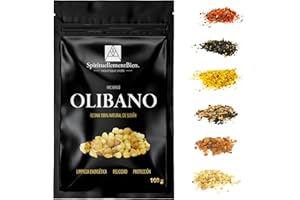 SPIRITUELLEMENTBIEN Incienso de Resina 100% Natural Sagrado Puro en Grano 50g- 100g para Fumigación, Quemador de Perfume o Incensario - Alternativa a Incienso en Barra o Cono (Olibano, 100 gr)