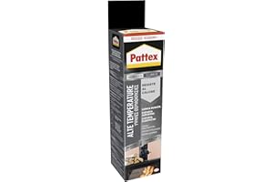 Pattex Silicone Sigillante Alte Temperature Rosso, Fino a 250°, Acetico, per Muratura, Plastiche, Metallo, Vetro e Ceramica, Ottimo su Caminetto Stufe e Forno, Tubo da 70 ml