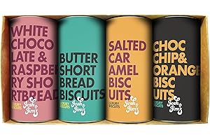 Josh & Jim's Biscuit & Shortbread Gift Pack, 1 White Chocolate & Raspberry Shortbread, 1 Clotted Cream Shortbread, 1 Salted Caramel Biscuits, 1 Chocolate Chip, Tea Hamper & Treat For Any Occasion