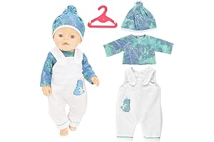 SPERMUOY Puppenkleidung 43 cm Kleidung Bekleidung Outfits für Baby Puppen 35-43 cm,Puppenkleider Puppenzubehör,Kleidung Outfits für Baby Puppen,Puppenkleider Set Puppenzubehör-(Keine Puppe)