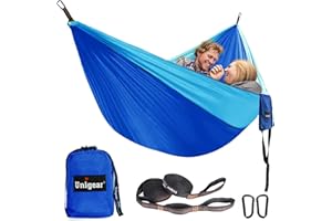 Unigear Camping Hammock 320 x 200cm for 2 Person, Portable Lightweight Parachute Nylon Double Hammock with Straps for Backpacking, Camping, Travel, Beach, Garden