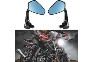 BREDUXSER Rétroviseurs Moto Universels 7/8" 22mm Guidon，，Rétroviseurs Latéraux pour Street Sport Bikes Cruiser MT09 MT07 X-Max NX125 NX650 CB500 C650 Z750 (Noir#4)